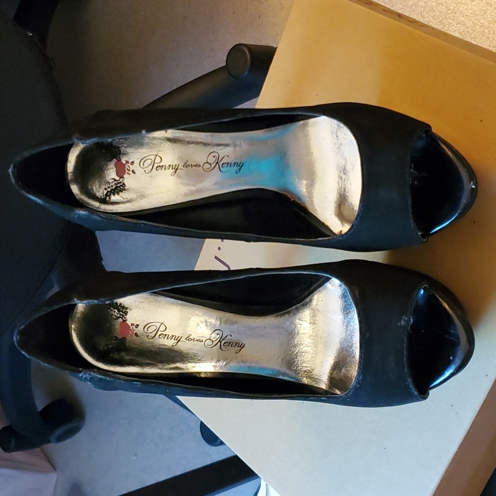 Penny Loves Kenny Black Suede Heels